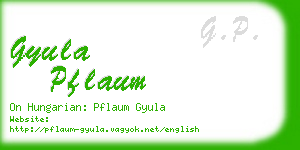 gyula pflaum business card